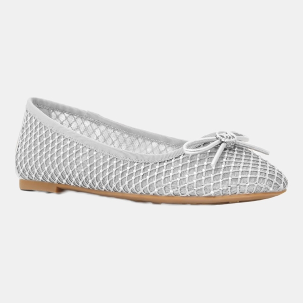 Michael Kors Outlet Savannah Embellished Mesh Ballet Flat - SILVER