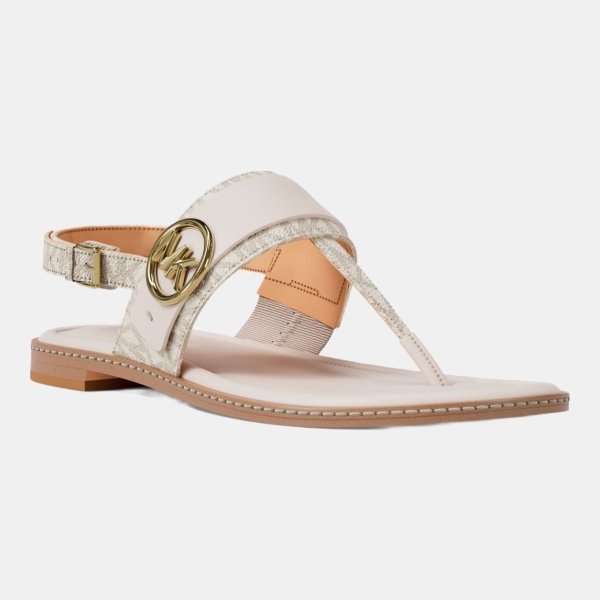 Michael Kors Outlet Carmen Signature Logo Sandal - VANILLA