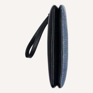 DKNY SARAH DUAL ZIP POUCH WRISTLET - Denim/Black - Image 6