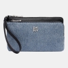 DKNY SARAH DUAL ZIP POUCH WRISTLET - Denim/Black