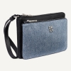 DKNY SARAH DUAL ZIP POUCH WRISTLET - Denim/Black - Image 3