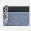 DKNY SARAH TOP ZIP CARD HOLDER - Denim/Black