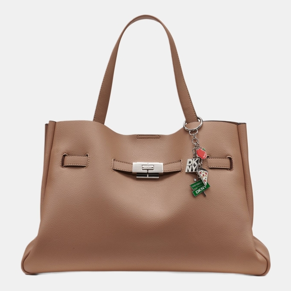 DKNY BRYAR LARGE SATCHEL - Cappuccino