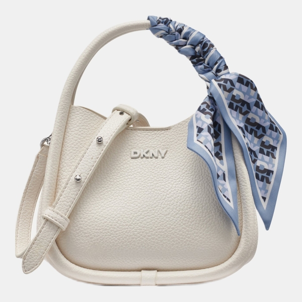 DKNY CAPRI MEDIUM HOBO CROSSBODY BAG - Marshmallow