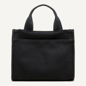 DKNY HADLEE CANVAS SMALL LOGO TOTE - BLACK/SILVER - Image 5