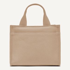 DKNY HADLEE CANVAS SMALL LOGO TOTE - Light Khaki/Marshmallow - Image 6