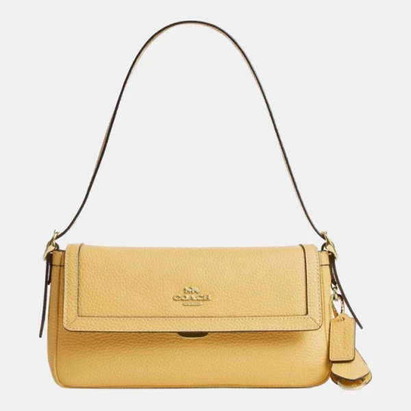 Coach Etta Small Flap Shoulder Bag - Gold/Soft Yellow