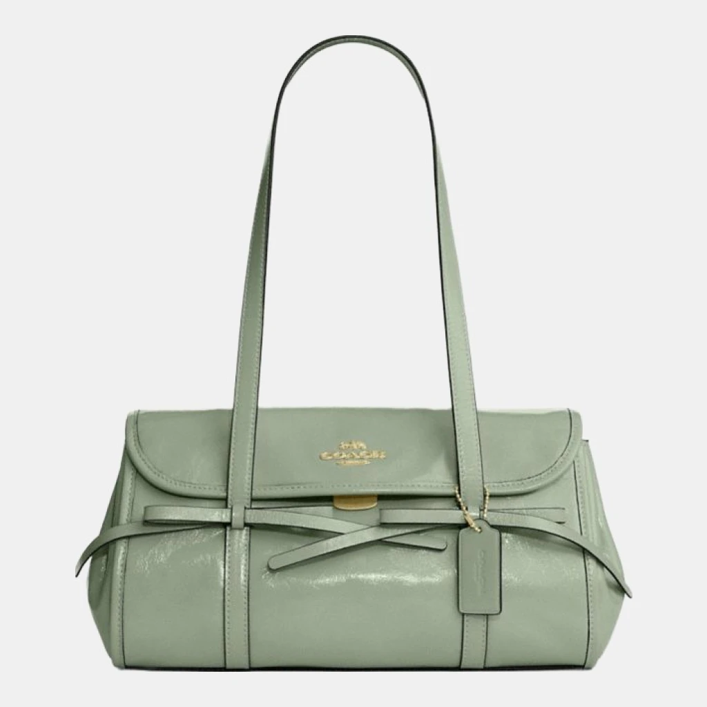 Coach Bridget Flap Shoulder Bag With Bows - Gold/Light Pistachio