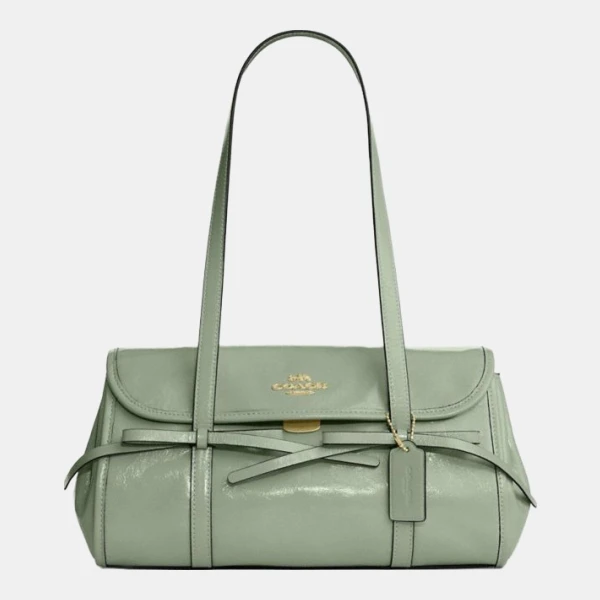 Coach Bridget Flap Shoulder Bag With Bows - Gold/Light Pistachio