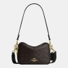 Coach Mini Carey Crossbody Bag In Signature Canvas - Gold/Walnut/Black