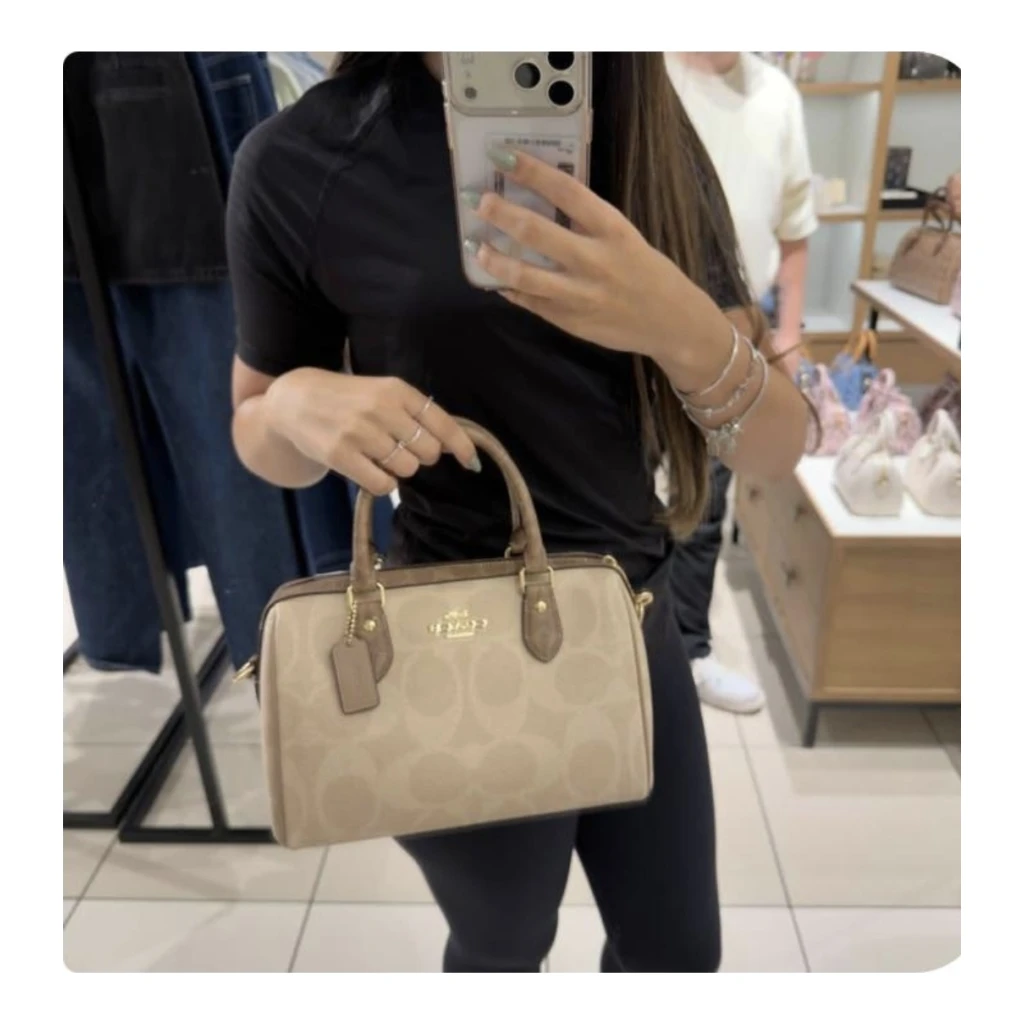 Coach Monogram Satchel Bag - Beige/Tan Monogram