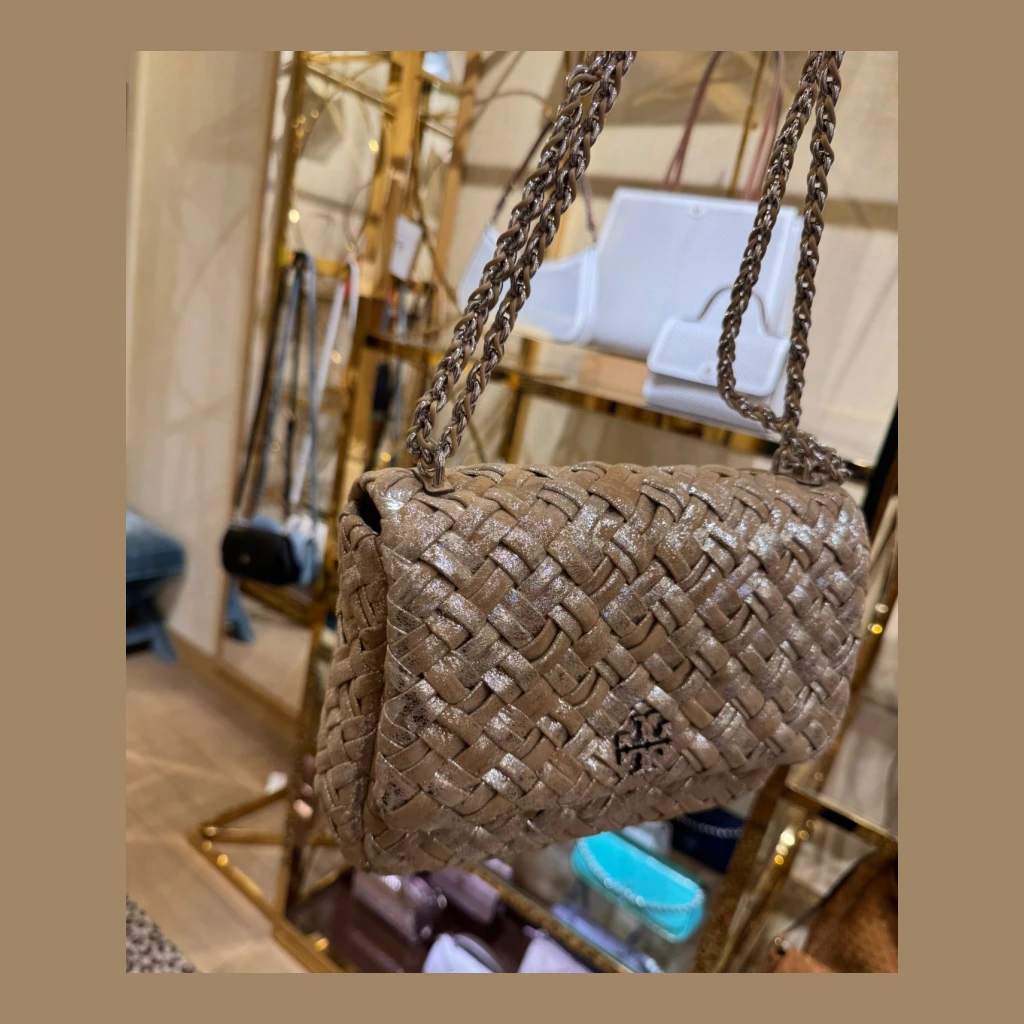 Tory Burch Woven Crossbody Bag - Light Brown/Tan