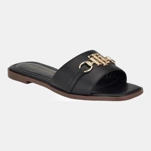 Tommy Hilfiger Women's Pipper Logo Flat Slide Sandals - Black