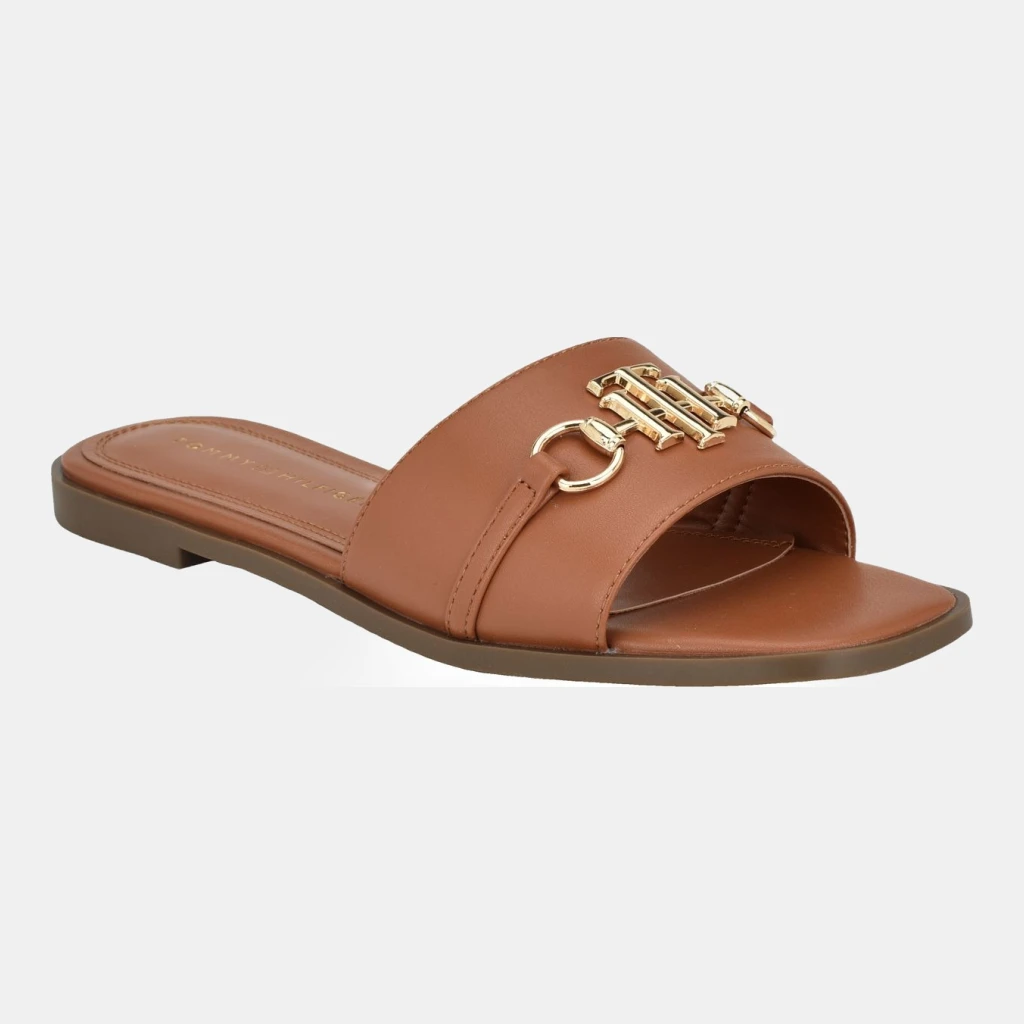 Tommy Hilfiger Women's Pipper Logo Flat Slide Sandals - British Tan