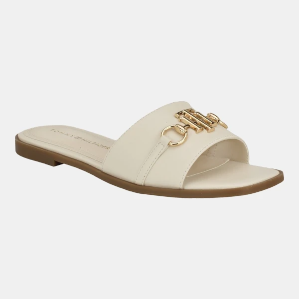 Tommy Hilfiger Women's Pipper Logo Flat Slide Sandals - Chic Cream