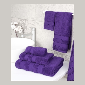 Salem Premium 100% Turkish Cotton 6 Piece Bath Towel Set - Purple - Image 3