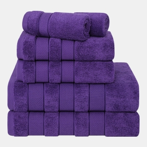Salem Premium 100% Turkish Cotton 6 Piece Bath Towel Set - Purple