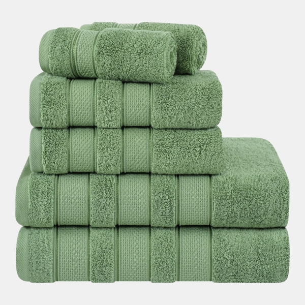 Salem Premium 100% Turkish Cotton 6 Piece Bath Towel Set - Sage Green