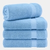 Bekos Premium 100% Turkish Cotton 4-Piece Bath Towel Set - Sky Blue