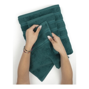 Edison Luxury 100% Turkish Cotton 4-Piece Hand Towel Set - Colonial Blue - Image 4