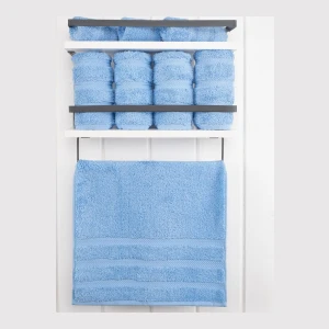 Edison Luxury 100% Turkish Cotton 4-Piece Hand Towel Set - Sky Blue - Image 3