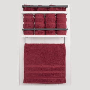 Edison Luxury 100% Turkish Cotton 4-Piece Hand Towel Set - Bordeaux - Image 3