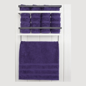 Edison Luxury 100% Turkish Cotton 4-Piece Hand Towel Set - Purple - Image 3