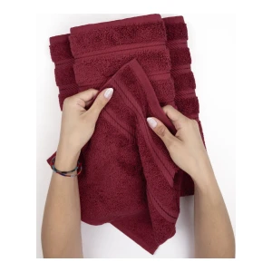 Edison Luxury 100% Turkish Cotton 4-Piece Hand Towel Set - Bordeaux - Image 4