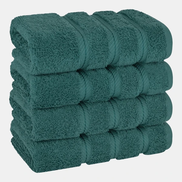 Edison Luxury 100% Turkish Cotton 4-Piece Hand Towel Set - Colonial Blue