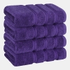 Edison Luxury 100% Turkish Cotton 4-Piece Hand Towel Set - Purple