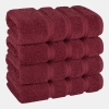 Edison Luxury 100% Turkish Cotton 4-Piece Hand Towel Set - Bordeaux