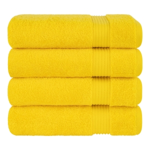 Bekos Premium 100% Turkish Cotton 4-Piece Bath Towel Set - Yellow - Image 6