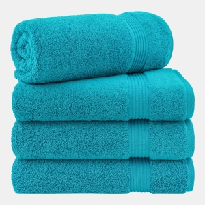 Bekos Premium 100% Turkish Cotton 4-Piece Bath Towel Set - Aqua Blue