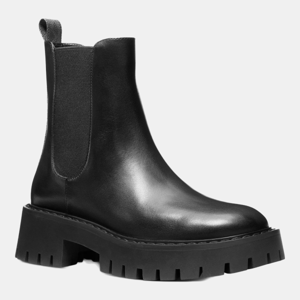 Michael Kors Women's Asher Leather Lug Ankle Booties - Brown/ Black