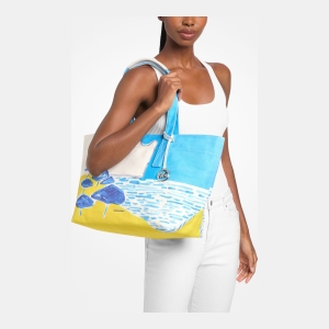 MICHAEL Michael Kors Michael Kors X Christina Zimpel Large Cotton Canvas Tote Bag - Image 4