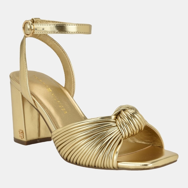 Tommy Hilfiger Women's Sarifina Knotted Block Heel Sandals - Summer Gold