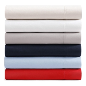Tommy Hilfiger Solid 200-Thread Count Cotton Percale 3-Pc. Sheet Set, Twin - Navy - Image 8