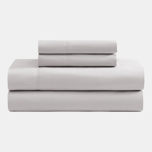 Tommy Hilfiger Solid 200-Thread Count Cotton Percale 3-Pc. Sheet Set, Twin - Rocky Gray