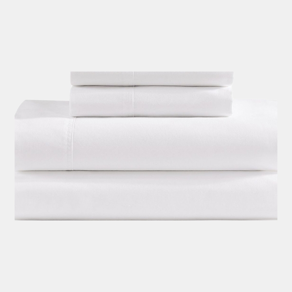 Tommy Hilfiger Solid 200-Thread Count Cotton Percale 3-Pc. Sheet Set, Twin - White
