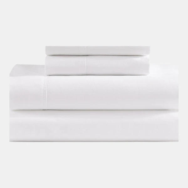 Tommy Hilfiger Solid 200-Thread Count Cotton Percale 3-Pc. Sheet Set, Twin - White