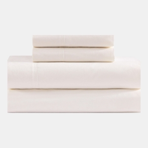 Tommy Hilfiger Solid 200-Thread Count Cotton Percale 3-Pc. Sheet Set, Twin - Ivory