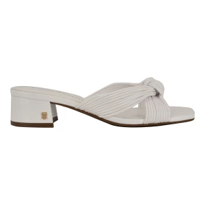 Tommy Hilfiger Women's Philie Knotted Crisscross Block Heel Sandals - White Patent - Image 3
