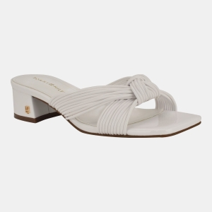 Tommy Hilfiger Women's Philie Knotted Crisscross Block Heel Sandals - White Patent