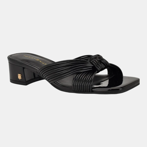 Tommy Hilfiger Women's Philie Knotted Crisscross Block Heel Sandals - Black Patent