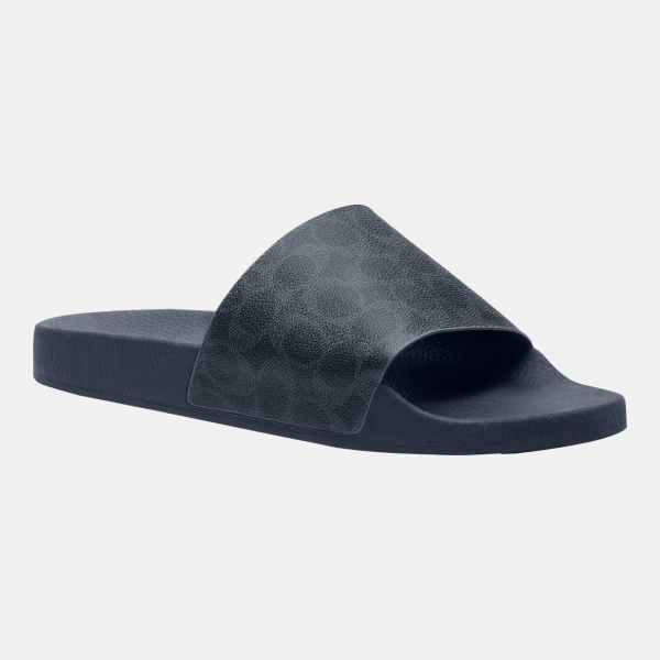 Coach Men's Signature Coated Canvas Pool Slide - Denim