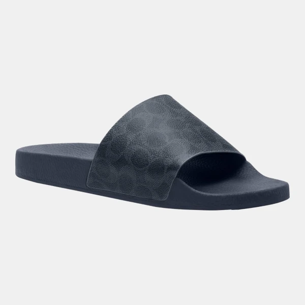 Coach Men's Signature Coated Canvas Pool Slide - Denim