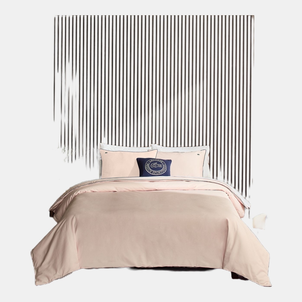 Lacoste Tiebreak Cotton 2-Pc. Duvet Cover Set, Twin - Pink