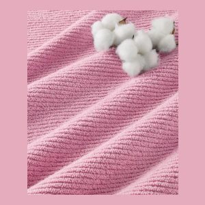 Diagonal Ribbed Cotton 4-Pc. Bath Towel Set - Pink - Image 7
