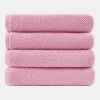 Diagonal Ribbed Cotton 4-Pc. Bath Towel Set - Pink