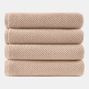 Diagonal Ribbed Cotton 4-Pc. Bath Towel Set - Beige